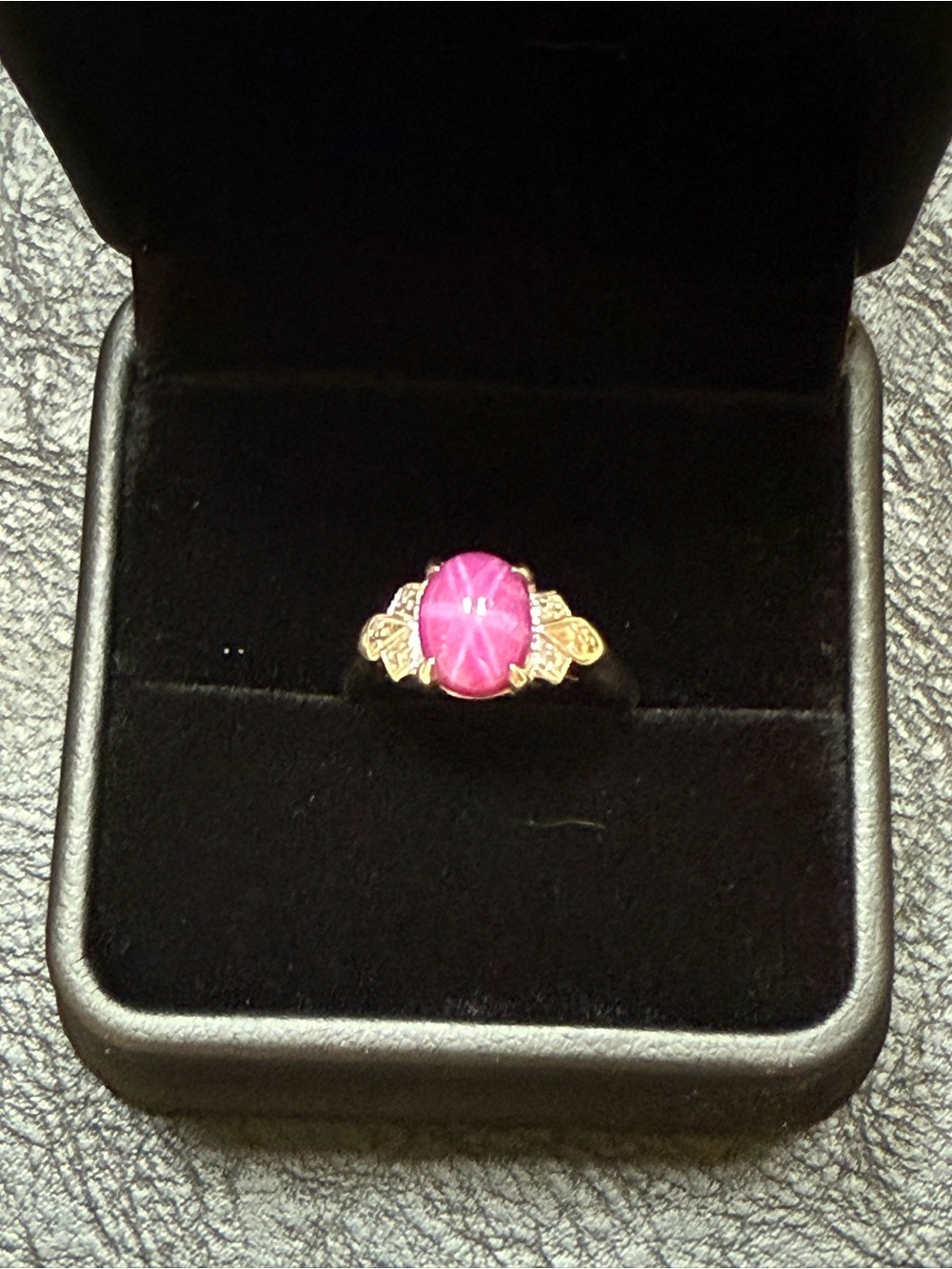 Vintage 14K White Gold Pink Star Sapphire Ring US 5.5 Fine Jewelry